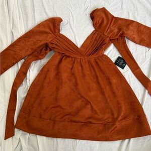Lulus NWT Elegant Rust Orange Dress size large